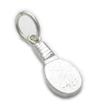 Bordtennisfladdermus liten charm i sterling silver .925 x 1 Ping Pong Paddle