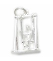 Ein Mädchen auf einer Schaukel Sterling Silber beweglicher Charm .925 x 1 Swings Charms