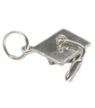 Mortar Board Sterling Silber Charm und bewegliche Quaste .925 x1 Graduation