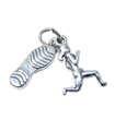 Breloque en argent sterling pour coureur et chaussure de course .925 x 1 Breloques pour coureurs