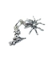 Tiny Spider & Witch charm i sterling silver .925 x 1 Halloween charm