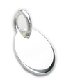 Ovale platte schijf sterling zilveren bedel hanger .925 x 1 Schijven bedels