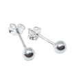 Pendientes PEQUEÑOS de plata de ley de 4 mm con forma de bola .925 x 1 par de bolas de bolas de tachuelas