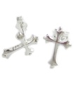 Boucles d'oreilles croix en argent sterling .925 x 1 paire de clous croix