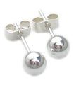 Boucles d'oreilles boule en argent sterling 5 mm .925 x 1 paire boules perles goujons