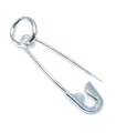 Épingle à nourrice Petite breloque en argent sterling .925 x 1 breloques Épingles à nourrice