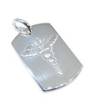 Hängande medicinsk varning i sterlingsilver .925 x 1 Medicinhänge