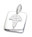 Pendentif breloque disque médical en argent sterling .925 x 1 Alerte disques médicaux