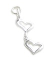 Dubbele hart sterling zilveren bedel hanger .925 x 1 Hearts love charms