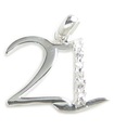 21 sterling zilveren hanger .925 x 1 Age Twenty One verjaardagshangers