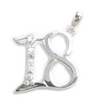 18 pendentif en argent sterling .925 x 1 pendentifs d'anniversaire de dix-huit ans