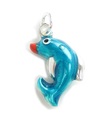 Dolphin sterling silver charm .925 x 1 Enamelled Dolphins charms