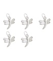 Förpackning med 5 Dragonflys berlocker i sterling silver .925 Dragon Fly charm