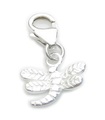 Dragonfly on clip TINY charm i sterling silver .925 x 1 Dragon Fly