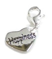 Geluk sterling zilveren hart bedel met clip link .925 x 1 Happy