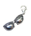 Charme de lunettes de soleil en argent sterling sur clip .925 x 1 Holiday Glasses Charms