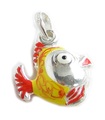 Fish sterling silver pendant .925 x 1 Fishes enamelled pendants