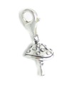 Paddenstoel - Toadstool 2D sterling zilveren bedel .925 x 1 Fungi bedels