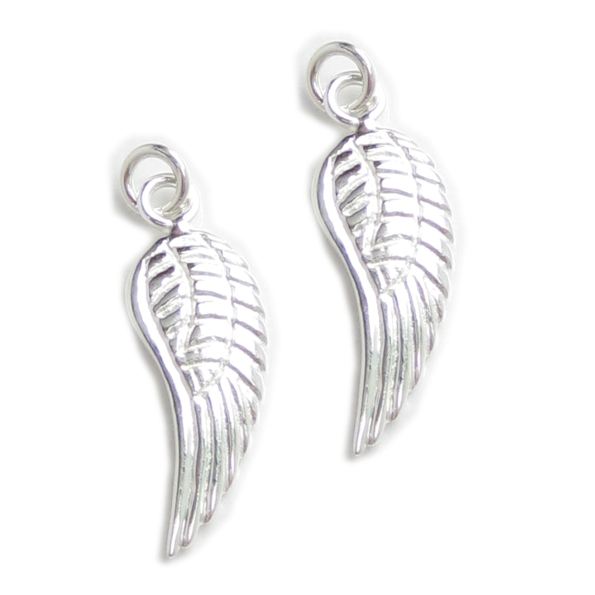 Pack of 2 Angel wings sterling silver charms .925 Protection