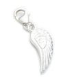 Angel wing on clip sterling silver charm .925x1 Protection charms