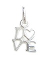 Dije de plata esterlina Love TINY .925 x 1 Dijes de amor y cuidado