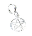 Pentagram liten charm i sterling silver .925 x 1 Pentagrams berlocker