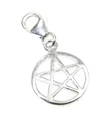 Pentagram liten charm i sterling silver på klipp .925 x 1 Pentagram