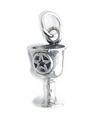 Chalice Cup med Pentacle sterling silver charm .925x1 magiskt verktyg Wicca