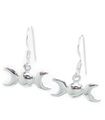 Boucles d'oreilles en argent sterling Triple Moon Goddess Maiden Mother Crone