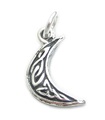 Crescent Moon sterling silver charm .925 x 1 Planets and stars charms