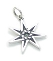 Charm en argent sterling septagramme étoile elfique .925 x 1 étoiles des fées