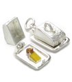 Charm de plata esterlina con apertura para plato de queso .925 x 1 Charms de queso