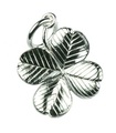 Lucky 4 Leaf Clover sterling silver charm .925 x 1 Luck leaves charms