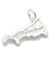 Charm in argento sterling Mappa della Cornovaglia .925 x 1 Charms Mappe Inghilterra