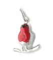 Robin Redbreast Vogel Sterling Silber Charm .925x1 Rotkehlchen und Weihnachtsanhänger