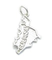 Guernsey karta charm i sterling silver .925 x 1 kartor Gurnsey Guernsy