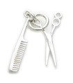 Kammschere Sterling Silber kleiner Charm .925 x1 Friseur Dressing