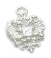 Charm de plata esterlina con águila doble .925 x 1 Charms de águilas