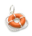 Life Buoy Preserver sterling silver charm .925x1 båtliv Yachting charm