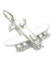 Lancaster bomber charm i sterling silver .925 x 1 flygplan charm