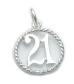 21 -årsdag charm i sterlingsilver 21 år gammal berlocker