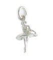 Charm de plata esterlina de bailarina de ballet .925 x 1 Charms de baile