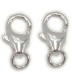 2 x 9mm Lobster Clasps Clips Triggers sterling silver fitting