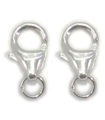 2 x 11 mm Hummerlås Clips Utlöser beslag i sterlingsilver