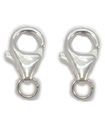 2 x 15 mm Hummerlås Clips Utlöser beslag i sterlingsilver