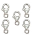 5 x 15 mm Hummerlås Clips Triggerbeslag i sterlingsilver