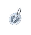 Charme de pieds de bébé en argent sterling .925 x 1 Babys Footprints Charms de bébés