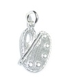 Artists Painting palette sterling silver charm .925 x 1 Art charms