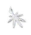 Cannabis leaf 2D sterling silver charm pendant .925 x 1 Drugs pendants