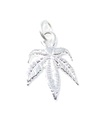 Canabis Leaf SMÅ charm i sterling silver .925 x 1 Drugs Leaves berlocker